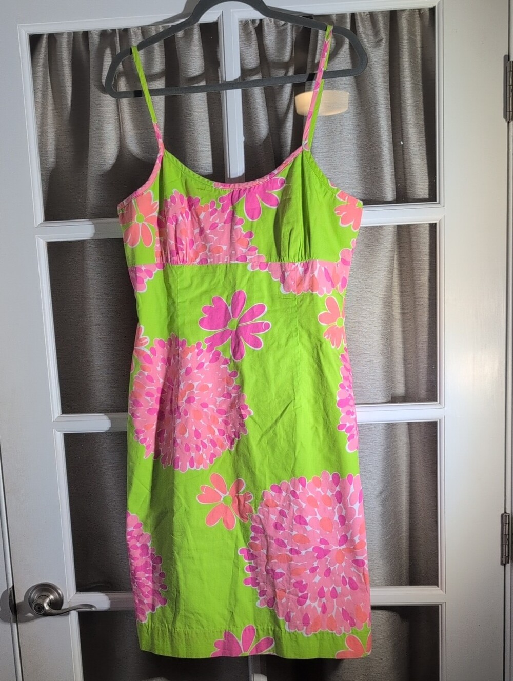 Lilly Pulitzer Lime & Hot Pink Floral Spaghetti Strap Dress